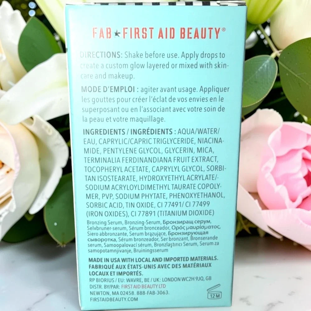 NEW First Aid Beauty Bronze + Glow Drops With Niacinamide Full Size 1 fl oz